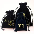 High quality logo travel round jewelry envelop pouch custom jewelry packaging bag