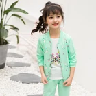 Custom boutique 3 pieces printed sport suit girl spring kids sale clothing set