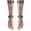 5140Dvacaman 2018 luxury Bohemian summer women crystal bracelets ankle foot long chain sexy leg ankle jewelry statement