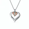 Yiwu Fashion Jewelry Heart Cross Rose Gold Plated 925 Silver Pendant Necklace