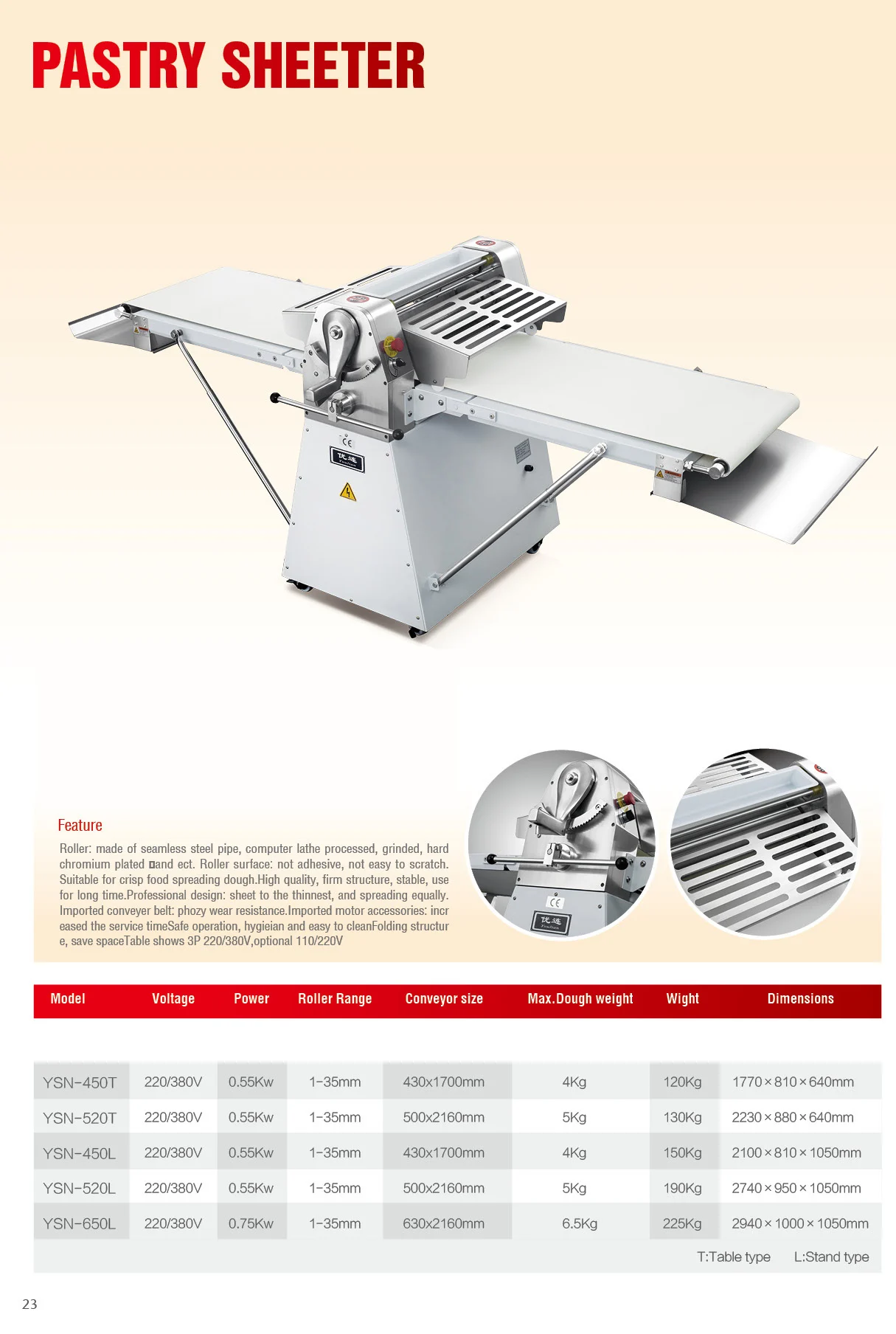 New Vertical Industrial Bread Dough Sheeter Desktop Crisp Pastry Food Mixing Machine for Sales