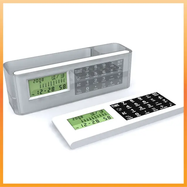 Pen Holder with Calculator and World Time Clock