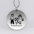 Family Forever Disc Charm Necklace Jewelry YIWU Necklace Factory Wholesale