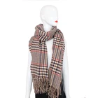Multi-color fluffed woven scarf with tassel for couples
