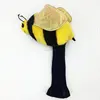 newest fashionable knitted plush golf club animal head cover bees