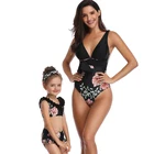 Mommey and Me One Piece Floral Print Swimsuits Family Matching Swimwear Monokini Bathing Suit Bikini Set