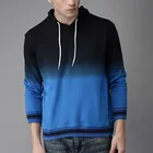 Stomach pockets striped ribbing contrast string tie dye bulk hoodies pullover
