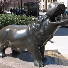 Sculpture Outdoor Garden Decor Life Size Bronze Hippo Animal Sculpture