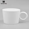 round shaped handle 8oz white porcelain water coffee mug cheap ceramic tea cups