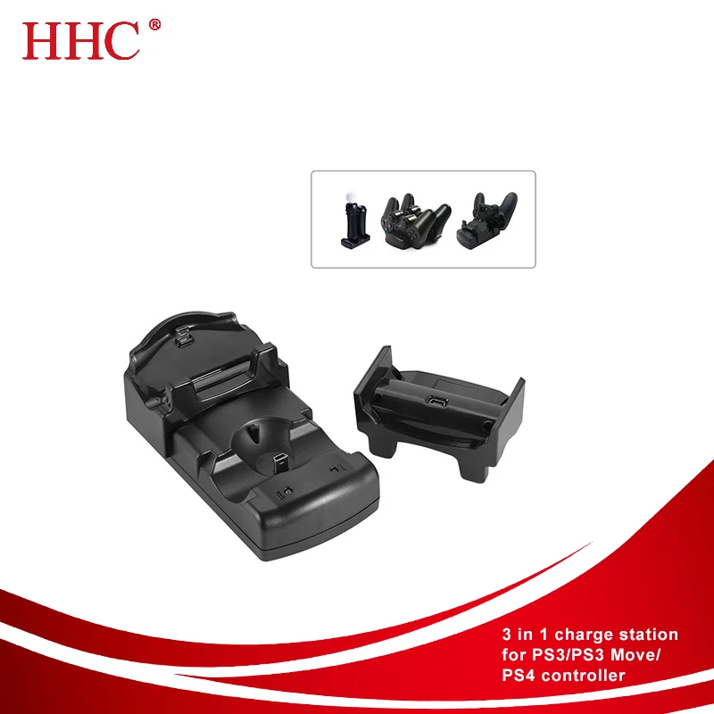 Hot selling 3 in 1 charging station charger for wireless PS3 Move/PS3/PS4 controllers
