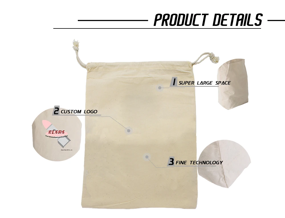 promotional gift custom cotton drawstring bag