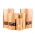 Reusable custom printed food grade plastic standing zipper kraft food bag
