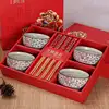 Ywbeyond Asia wedding party gifts supplies of porcelain kitchen tableware bowls + chopstick sets for event party supplies