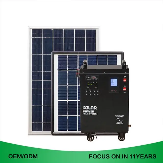 300w rechargeable solar energy ac home power generator system