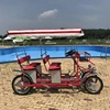 US Inventory China Wholesale Leisure Pedal 4 Wheel Tandem Bicycle Four Seats Quadricycle