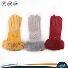 Winter Fashion And Fancy Yellow Cashmere Gloves With Custom Logo