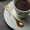 New Design Creative 410 Stainless Steel Golden Coffee Stirring Spoon & Fruit Fork