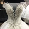 Luxurious Sequins ball gown off-shoulder wedding dress custom made wedding dress