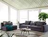Italian style upholstered couch living room furniture u shape sofa