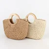 2019 fashion China kids new style palm native jute straw tote hand bags for women to shopping