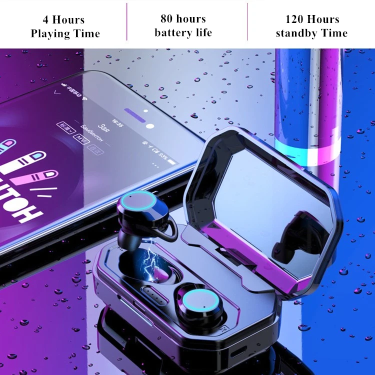 X6 TWS Waterproof Wireless Touch Earphones Blue tooth 5.0 Headset with 3000 mAh Power Bank - ANKUX.COM