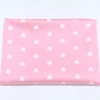 Factory price pink heart pattern poplin fabric cotton material for dresses