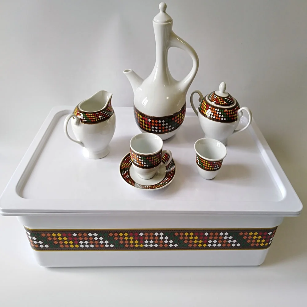 Ethiopian Eritrean Oromo Coffee Ceremony Table Tray Rekebot With Classical Design Saba On