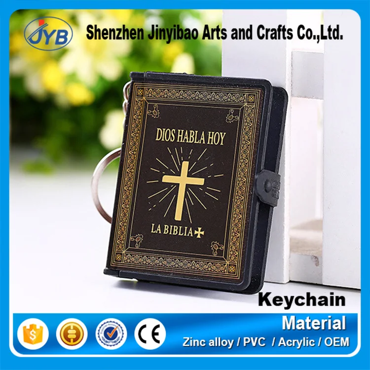 hot sale souvenir holly bible gifts keychains book shaped