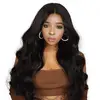 New Product 28 inch Natural Color Pre Plucked Free Parting Brazilian Virgin Cuticle Aligned Human Hair Ponytail Full Lace Wig