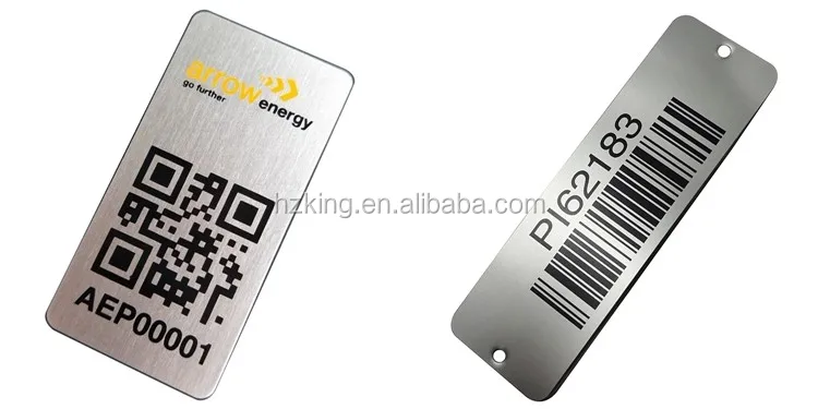 Custom Qr Code Asset Aluminium Barcode Labels Laser Engraving Serial