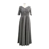 Plus Size Grey Mother Of The Bride Dresses With Half Sleeve Lace Applique Chiffon Prom Gowns Women Dresses