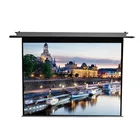 Trustworthy 100 inch china supplier motorized projector screen cabinet ceiling mounted led