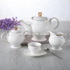 High Quality tea pot set fashion bone china 17pcs west tableware tea set coffee set