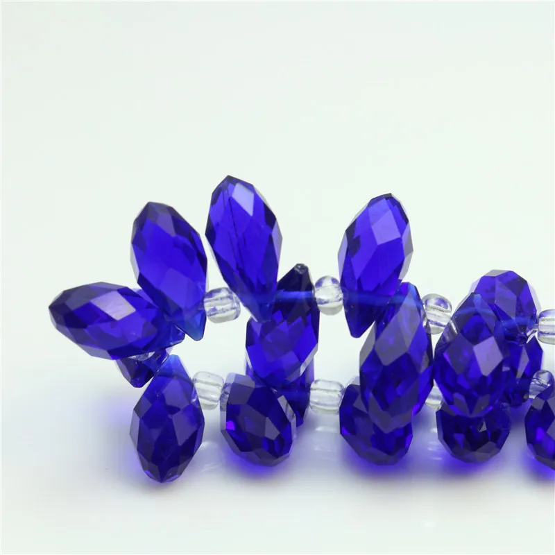 6*12mm Sapphire Drop Pendant Jewelry Glass Craft Material Beads 96pcs/lot Diy Jewelry Beads For Diy Bracelets Necklaces Earrings