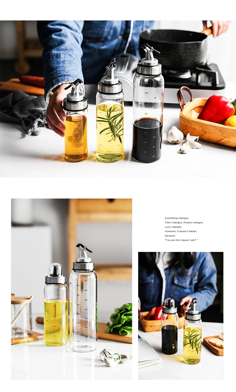 Empty Glass Kitchen Cooking Oil And Vinegar Spice Dispenser Bottle For Sale 1773