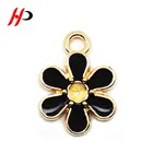 Garment accessory factory wholesale custom printing flower shaped gold plates metal pendants for underwear