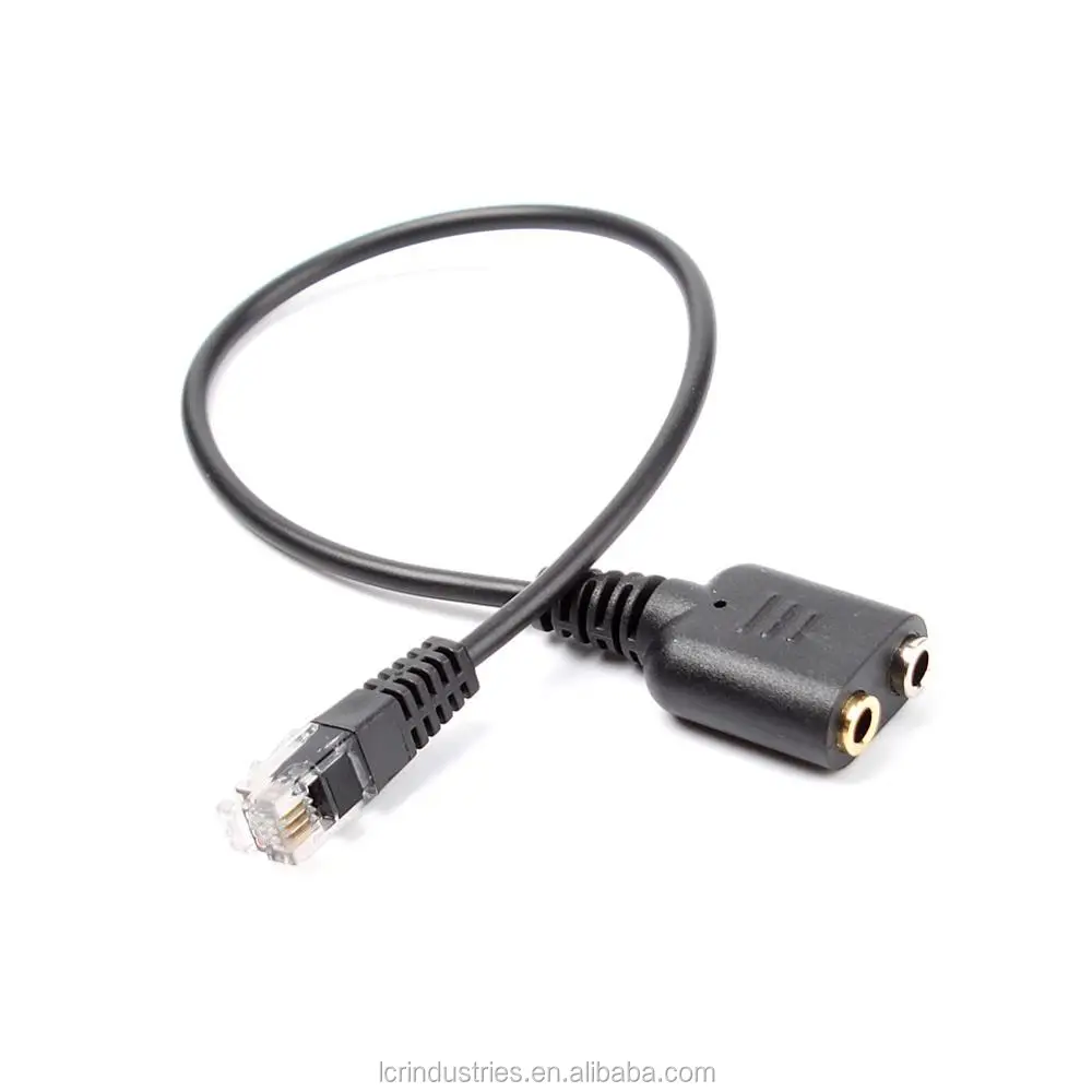R45Male to double 3.5mm Female Headset Audio Splitter Cable - ANKUX.COM