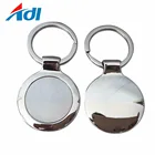custom sublimation blank metal round logo keychain for sale