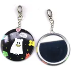 Factory Custom Cheap Key Chain Mirror Make Up Mirror Keychain Metal Charms Keychain With Mirror