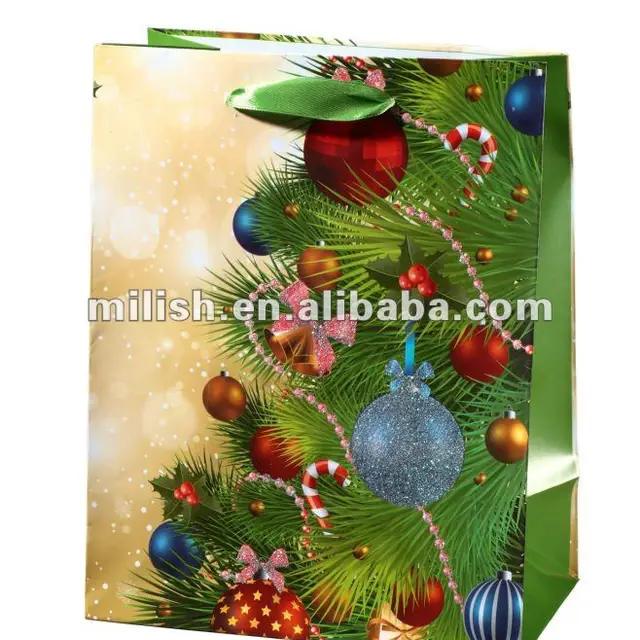 2012 eco-friendly high quality christmas gift paper bag with