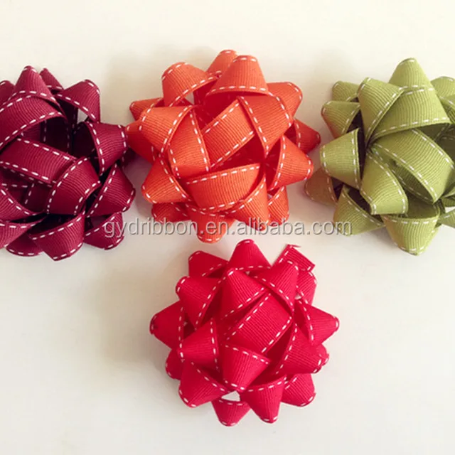 colorful mini gift ribbon/holiday decoration star bow ribbon