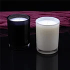 scented soy wax custom logo matte white glass candle jar with lid