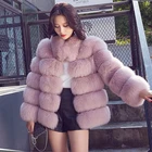 CX-G-A-121A High Quality Women Fashion Elegant Real Fox Fur Coat