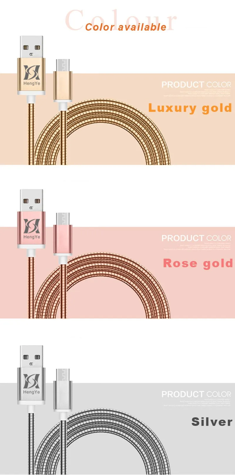 Custom 5 pin Charger Braided Charging Sync Data Micro Usb Cable Full Stainless Shell - ANKUX.COM