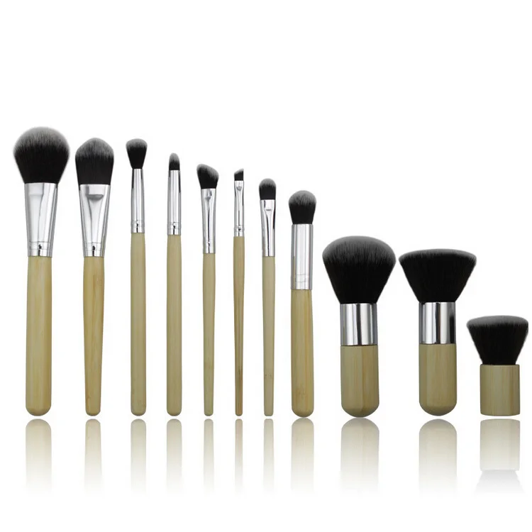 High Quality Professional Private Label 11pcs Vegan Bamboo Makeup Brushes