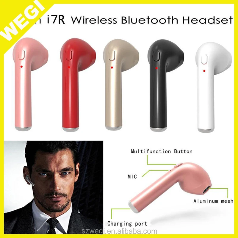 2017 bt Single Earbud v4.1+EDR Wireless Left Earpiece Handsfree Stereo Earphone i7 - ANKUX.COM