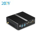 XCY Mini pc windows10 Celeron 2955U 2 LAN 2 RS232 fanless desktop for office ddr3 8gb thin client