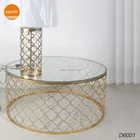 Antique Furniture Gold Leaf Beveled Glass Top Table, Iron round table made in china