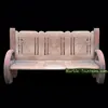 park decorative natural marble stone 3 seat bench