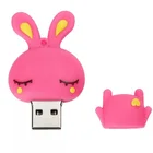 customized logo PVC rabbit shape 2gb 4gb 8gb 16gb USB flash pen drive
